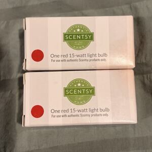 Scentsy Warmer Red Light Bulb 15 Watt Lot of 2 New In Box